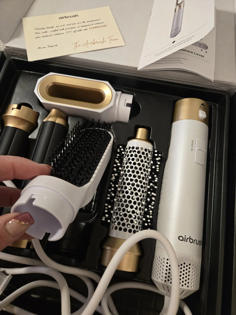 Airbrush 5-in-1 Women’s Hair Styler — Rose Gold and White